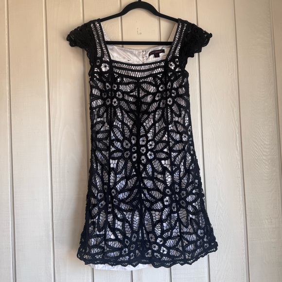 Betsey Johnson Dresses & Skirts - Vintage Betsey Johnson Black and White Lace Mini Dress